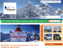 Tablet Screenshot of kathmanduadventure.com